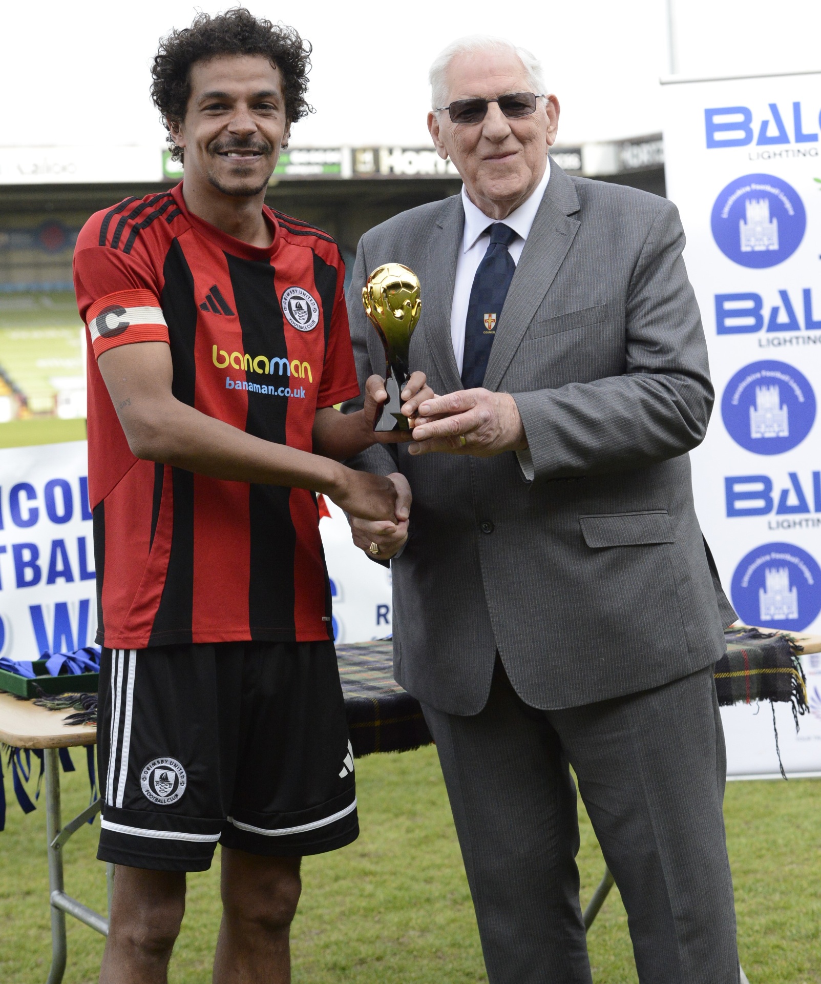 Dave Deane receiving the Man of the Match award at the Supplementary Cup Final